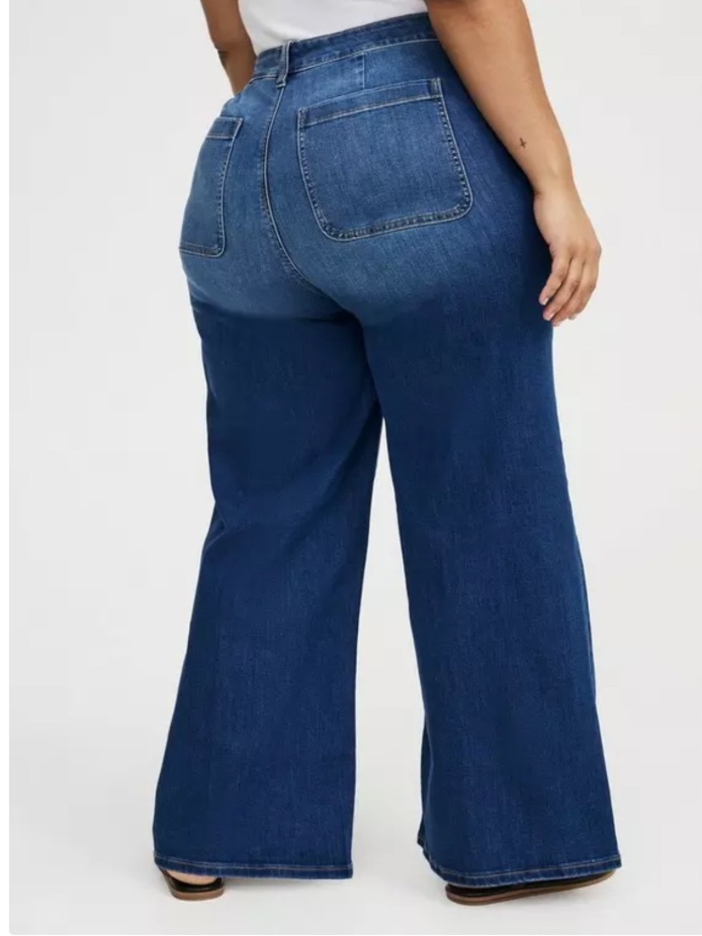 Torrid High Rise Wide Leg Everyday Jeans Size 18 Short Blue Plus Size Denim - Picture 3 of 11